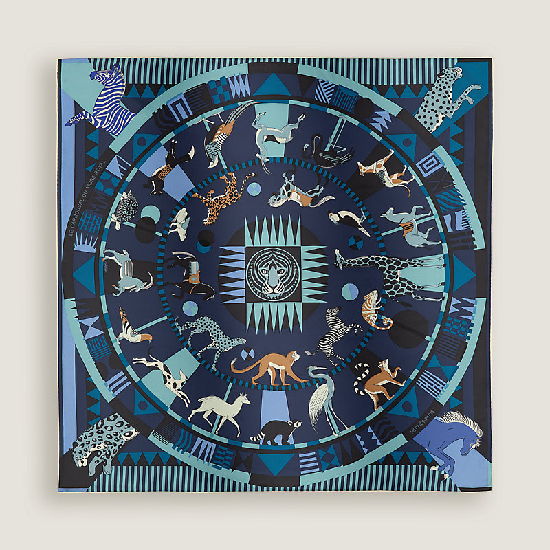 ◆HERMES◆ Le Carrousel du Tigre  scarf 90 スカーフ Le Carrousel du Tigre Royal scarf 90 | Hermès UK